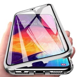 Magnetiskt skal Samsung Galaxy A70 med skärmskydd - silver