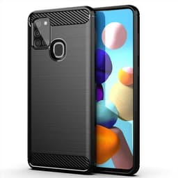 Stöttåligt Armor Carbon TPU-skal Samsung A21s - Svart