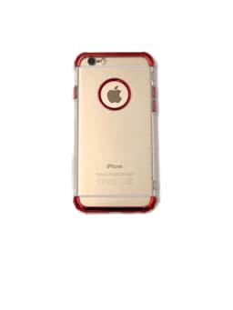 Extra tåligt design silikonskal | färgade kanter iPhone 6/6S - Röd