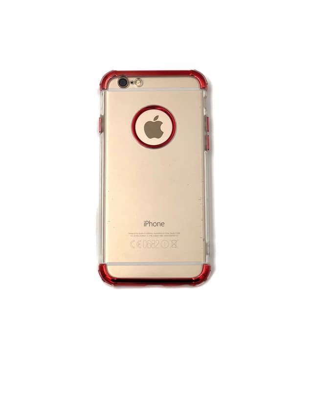 Extra tåligt design silikonskal | färgade kanter iPhone 6/6S - Röd