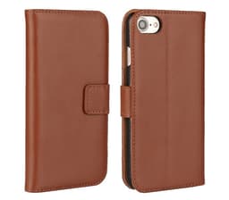 SKALO iPhone 7/8 Plånboksfodral Äkta Skinn - Brun