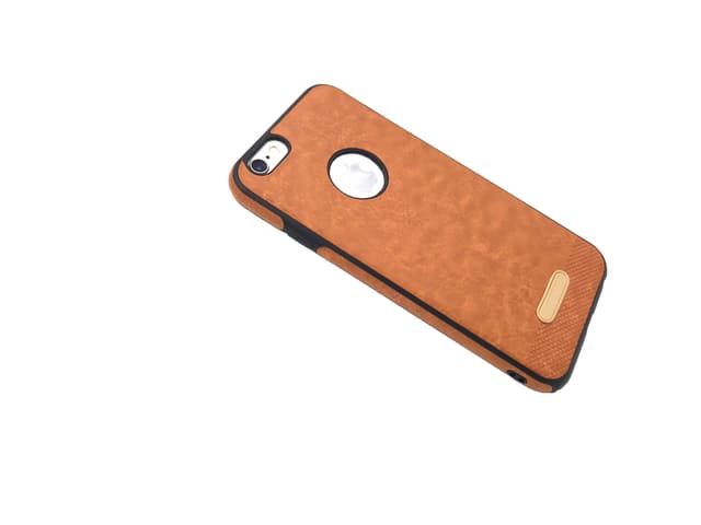 iPhone 6/6S Mjukt läderskal - Ljusbrun