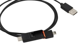 USB til Micro USB + til USB-C kabel - 1m - 2in1