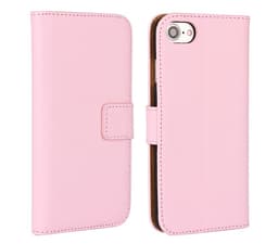 SKALO iPhone 7/8 Plånboksfodral Äkta Skinn - Ljusrosa