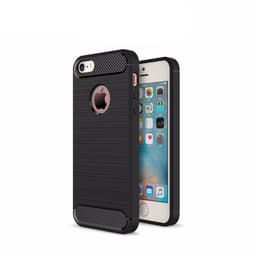 SKALO iPhone 5/5S/SE(1:a gen) Armor Carbon Iskunkestävä TPU suojakuori - Musta