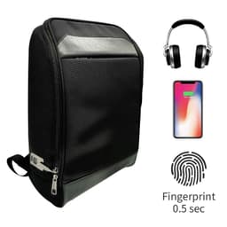 Datasekk med fingeravtrykkslås og USB-ladeport