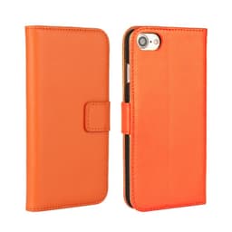 SKALO iPhone 7/8 Plånboksfodral Äkta Skinn - Orange
