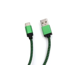 USB-C flettet opladerkabel 3m - grøn