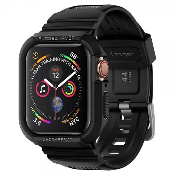 Spigen Apple Watch 44/45mm Cover Armbånd Rugged Armor Pro Charcoal Grey