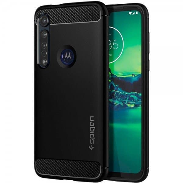Spigen Motorola Moto G8 Plus Deksel Rugged Armor Matte Black