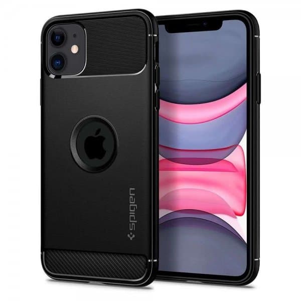 Spigen iPhone 11 Skal Rugged Armor Matte Black