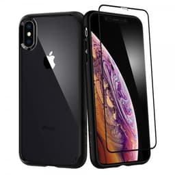Spigen iPhone Xs Max Deksel Ultra Hybrid 361 Skjermbeskytter Herdet Glass Svart