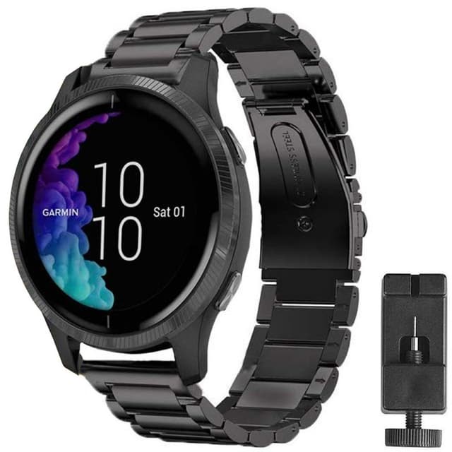 Rustfrit stål armbånd Garmin Venu - sort