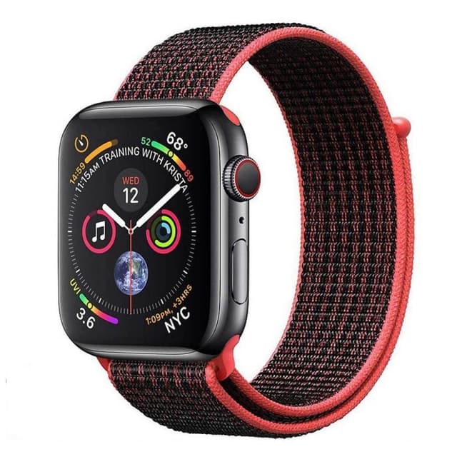 Apple Watch 4 (40 mm) nylonrannekoru - musta / punainen