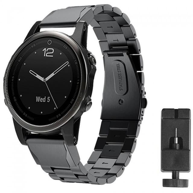 Rustfrit stål armbånd Garmin Fenix 5S - sort