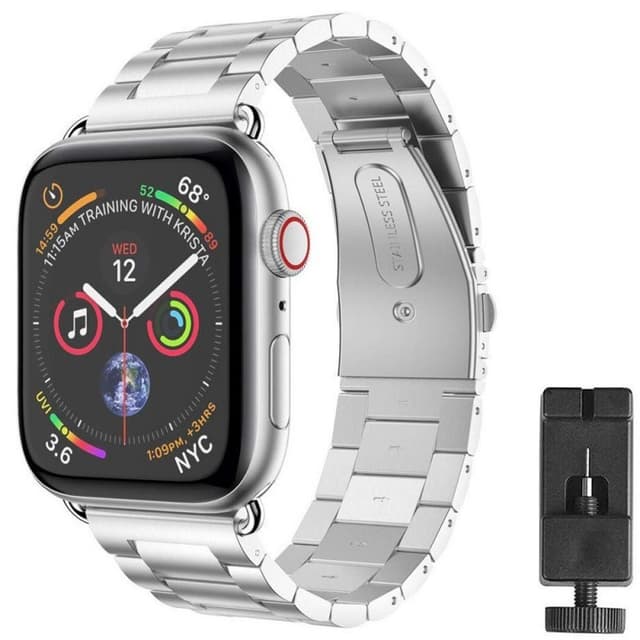 Rannekoru ruostumatonta terästä Apple Watch 4 (44mm) - hopea