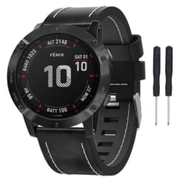 Läder Armband Garmin Fenix 6X / 6X Pro - Svart