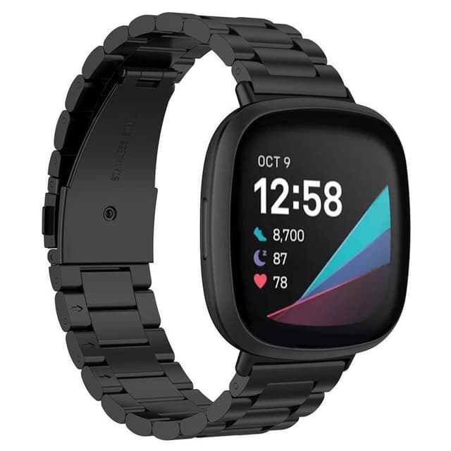 Armbånd Rustfritt stål Fitbit Sense - Svart