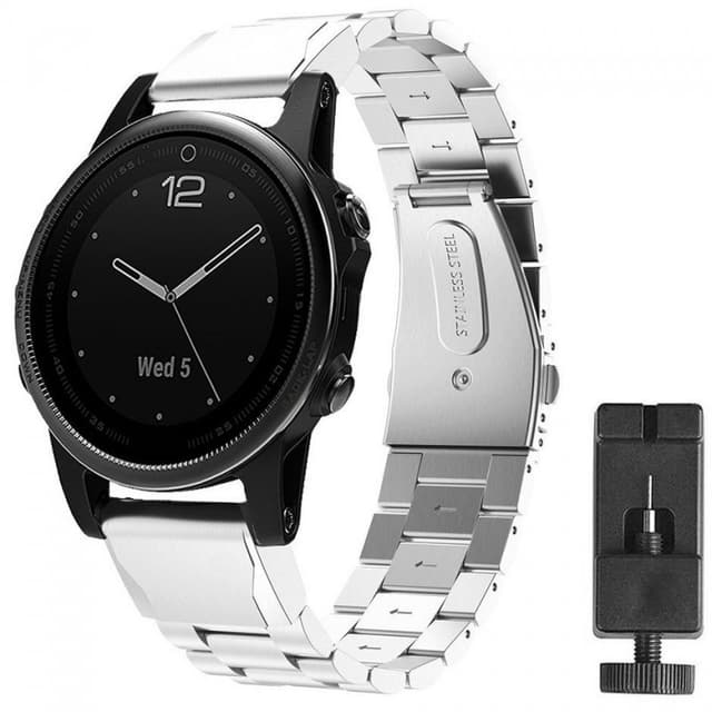 Rannekoru ruostumatonta terästä Garmin Fenix 5S - hopea