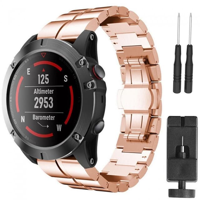 Kaksirivinen RSF-teräs Garmin Fenix 3 / 5X / 5X Plus - Rosè