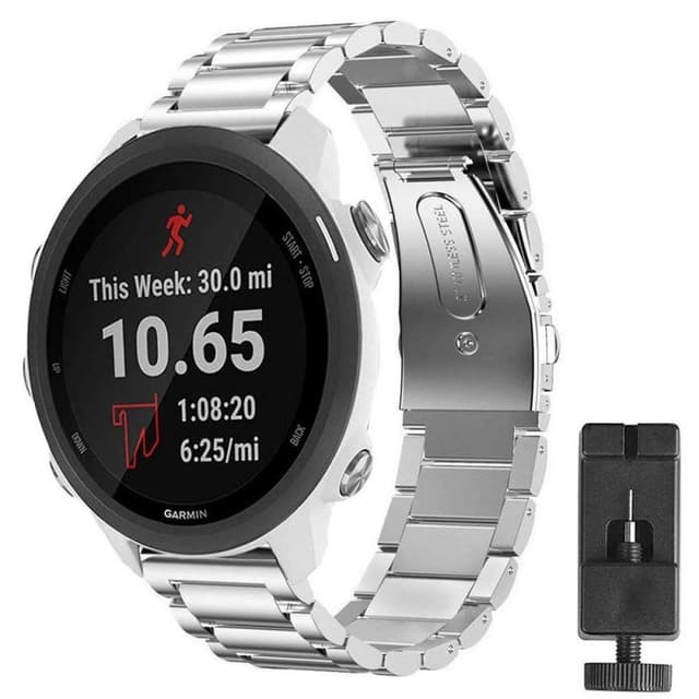 Rustfrit stål armbånd GARMIN Forerunner 245 / 245M - Sølv