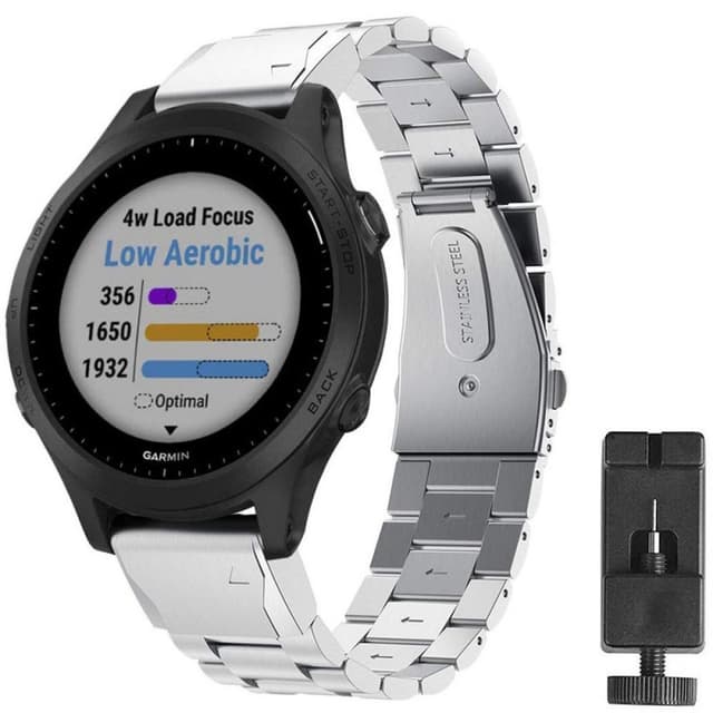 Rannekoru ruostumatonta terästä GARMIN Forerunner 945 - hopea
