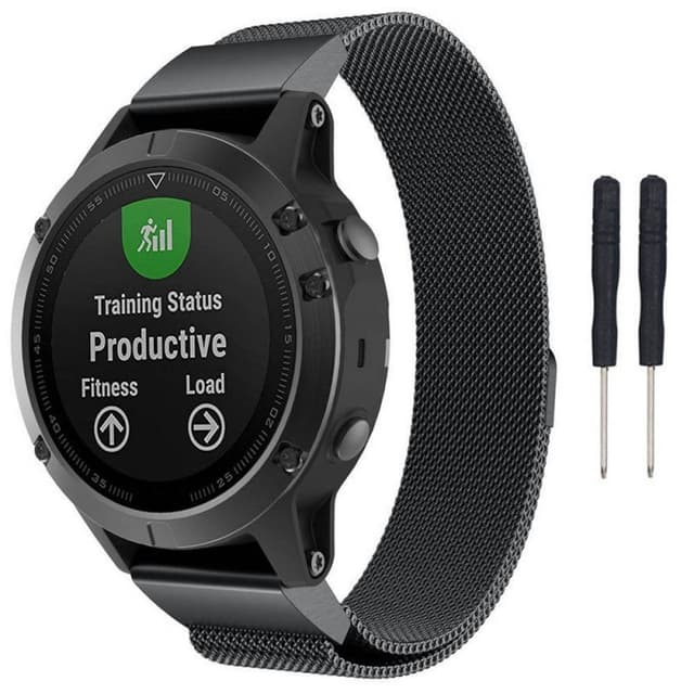 Milanese RSF teräsrannekoru Garmin Fenix 3 / 5X / 5X Plus - musta