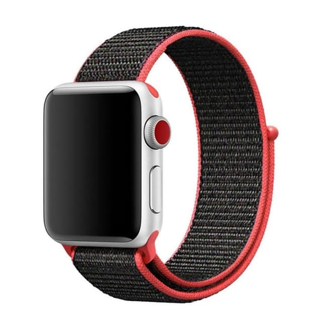 Apple Watch 38mm Nylon Armband - Svart/röd