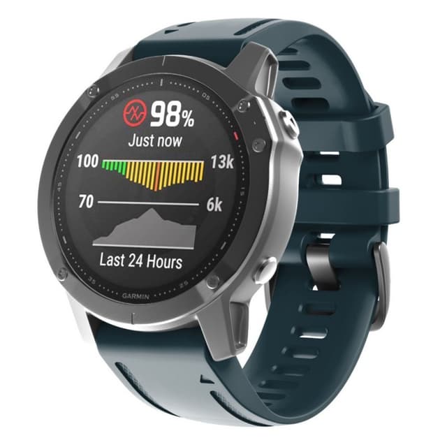 Sport Rannekoru Garmin Fenix 6S - harmaa sininen