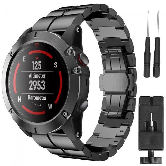 Kaksirivinen RSF-teräs Garmin Fenix 3 / 5X / 5X Plus - musta