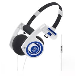 Koss PortaPro Remote hörlurar med mic on-ear (blå/vit)