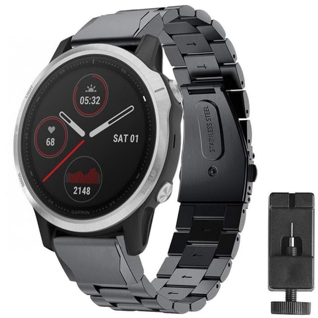 Rustfritt stål armbånd Garmin Fenix 6 - svart