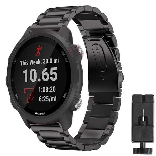 Rustfritt stål armbånd GARMIN Forerunner 245 / 245M - Svart