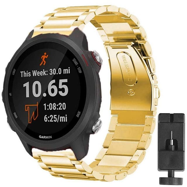 Rustfrit stål armbånd GARMIN Forerunner 245 / 245M - Guld