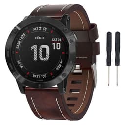 Nahkarannekoru Garmin Fenix 6X / 6X Pro - ruskea