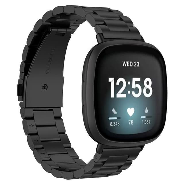 Armbånd Rustfritt stål Fitbit Versa 3 - Svart