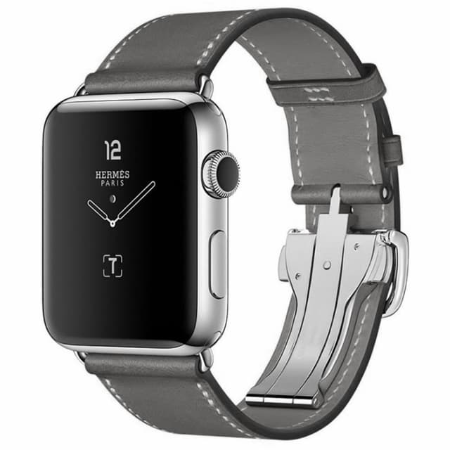Apple Watch 38mm skinnarmbånd med sommerfugllås  - Svart