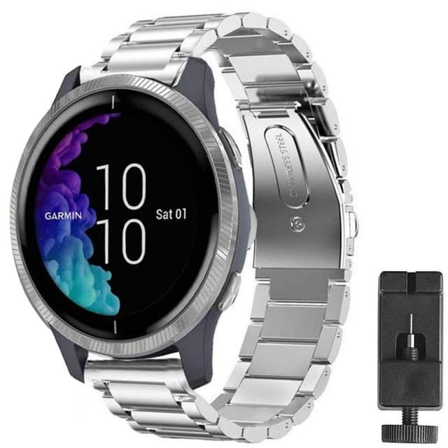 Rannekoru ruostumatonta terästä Garmin Venu - hopea