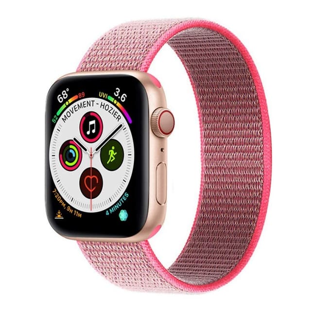Apple Watch 5 (44 mm) nylonrannekoru - kuuma vaaleanpunainen