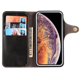 Mobilplånbok 3-kort äkta läder Apple iPhone XS Max (6.5")  - Svart