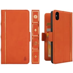 Retro Kirja lompakko 2i1 Apple iPhone XS Max (6.5 ")  - oranssi