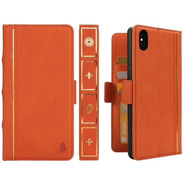 Retro Kirja lompakko 2i1 Apple iPhone XS Max (6.5 ")  - oranssi