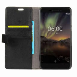 Lompakkokotelo 2-kortti Nokia 6.1 2018 (TA-1043)  - musta