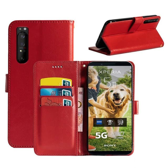 Wallet Cover 3-kort Sony Xperia 5 II  - rød