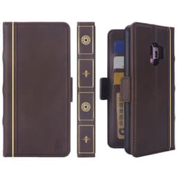 Retro kirja lompakko 2i1 Samsung Galaxy S9 (SM-G960F)  - Tummanruskea