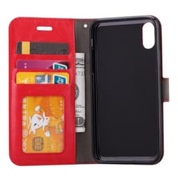 Lompakkokotelo 3-kortti Apple iPhone XS (5.8")  - punainen