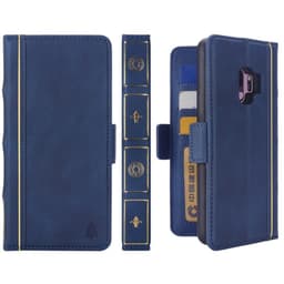 Retro kirja lompakko 2i1 Samsung Galaxy S9 (SM-G960F)  - sininen