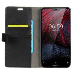 Lompakkokotelo 2-kortti Nokia 6.1 Plus (TA-1083)  - musta