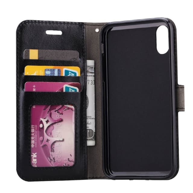 Lompakkokotelo 3-kortti Apple iPhone XS Max (6,5 ")  - musta
