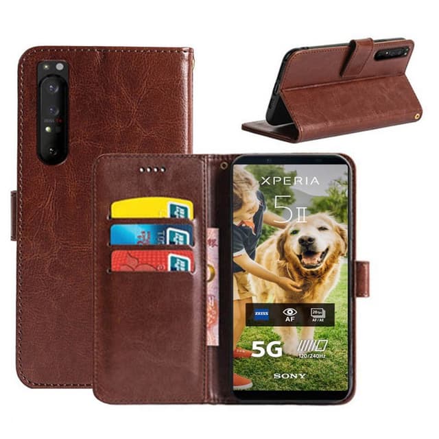 Lommebokdeksel 3-kort Sony Xperia 5 II  - brun
